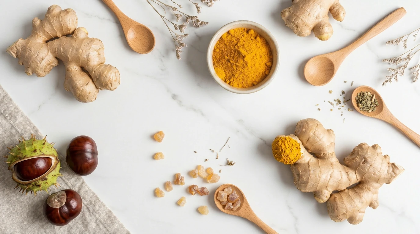 Natural health ingredients — Lymph Tonic formula flatlay